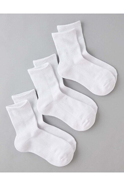 AMERICAN EAGLE AE Solid Cropped Crew Socks 3-Pack
