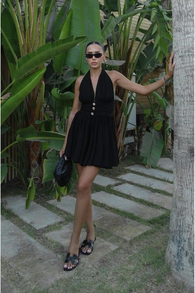 solena sln Rochie mini pentru femei, cu guler halter, cu spatele gol, cu tali...