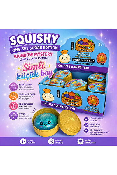 zinstore Simli Küçük Boy Squishy Çin Mantısı Sürpriz Renkli Stres Oyuncağı