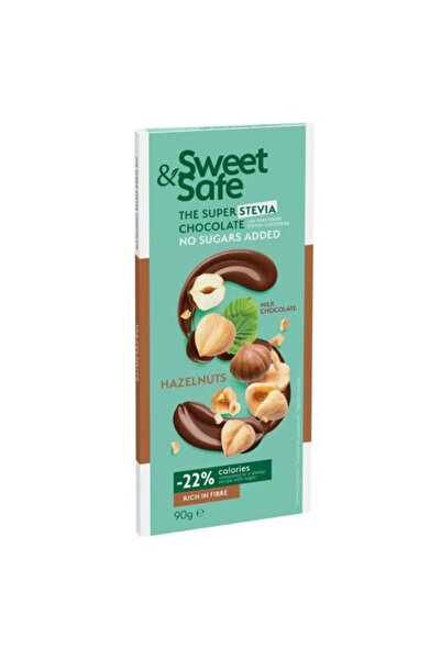 SLY NUTRITIA Ciocolata cu Lapte si Alune de Padure si Stevia (fara Zahar) - S...