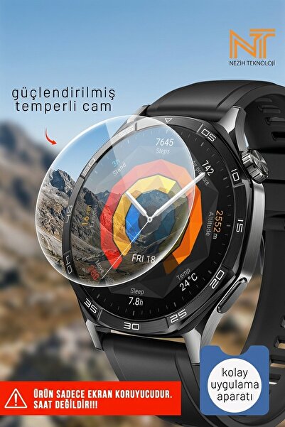 Nezih Case Huawei Watch GT6 46mm Uyumlu Darbe Emici Temperli Cam Ekran Koruyucu