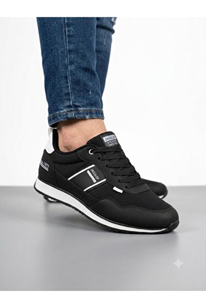 Lütfi Men's Black Orthopedic Sole Casual Sneaker Walking Shoes