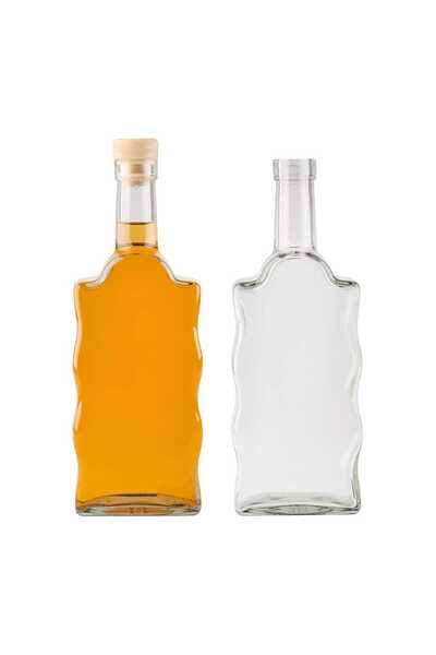 LimArt Set 10 sticle din sticla FALA 500 ml transparent cu dop, design elegan...