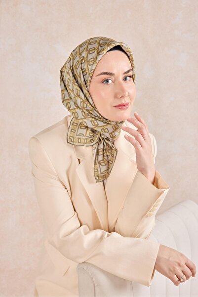 Silk Home Twill İpek Eşarp Zincir Gümüş