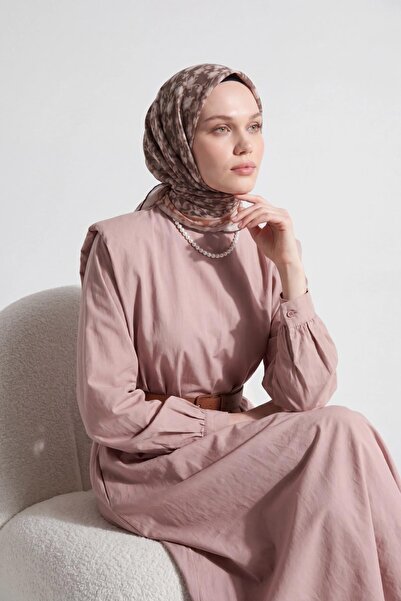 Silk Home Soft Scarf Leaf Pattern Mocha Mousse 90X90