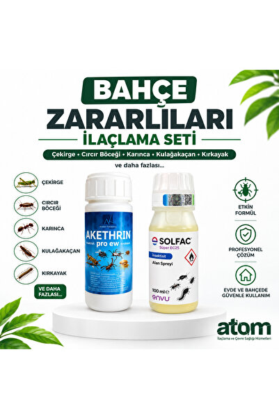 Atom Bahçe Zararlıları İlaçlama Seti | Çekirge, Cırcır Böceği, Karınca, Kulağ...