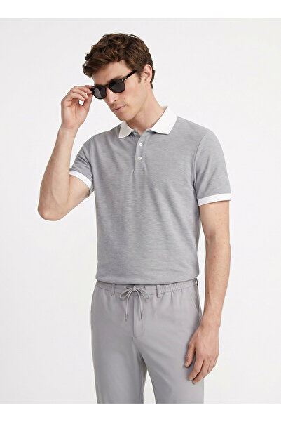 ALTINYILDIZ CLASSICS Gri Erkek Slim Fit %100 Pamuk Polo T-Shirt ACE091262932_GMZ