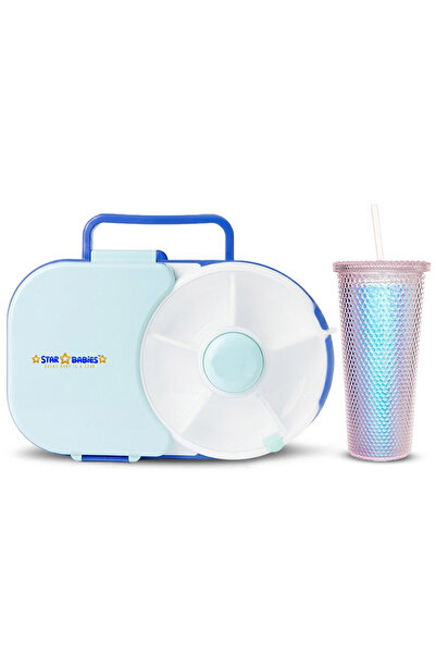 STAR BABiES Multi-Compartment Spinner Lunch Box and Large Textured Hydration ...