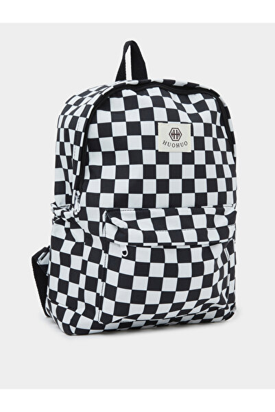 Styli Teen Girls Black Checked Backpack