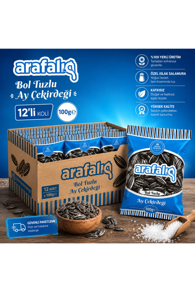 Az Tuzlu Ay Çekirdeği 100 Gr / 12'li Koli