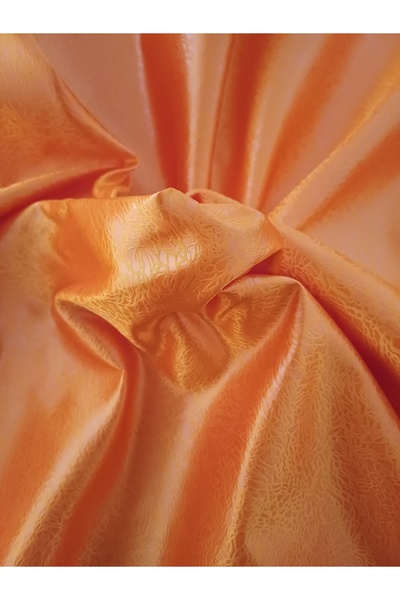 SÜMER Double Leather Satin Fabric - Orange