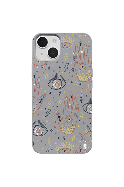 Casen iPhone 13 Gri Lansman Renkli Silikon I'm Mysterious Tasarımlı Kamera Ko...