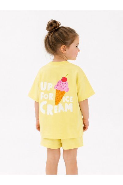 Zuvi Baby Girl's Ice Cream Printed Oversize 100% Cotton T-Shirt