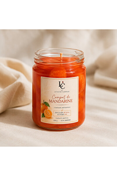 Generic Brand Lumanare realistica compot de mandarine, ceara de soia si ceara...