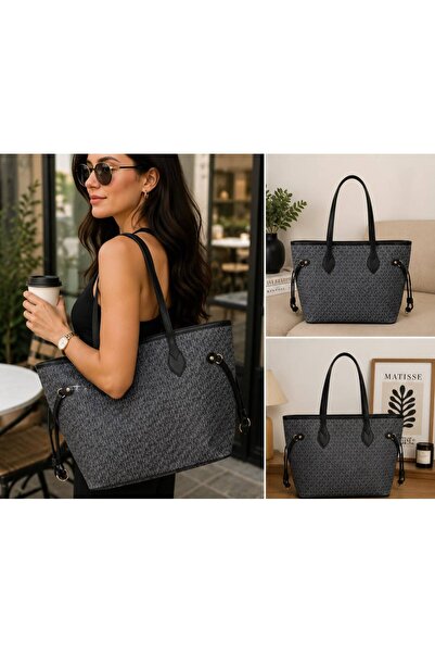 özer design Luna Monogram Büyük Boy Kadın Omuz Çantası – Günlük & Şık Tote Bag