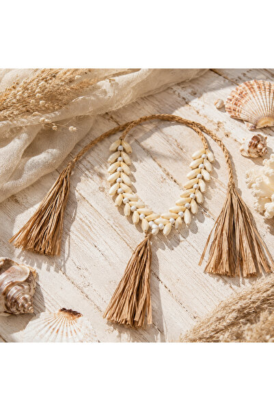 Elysa Jewelry Ay Işığı Deniz Kabuğu Bohem El Yapımı Doğal Ayarlanabilir Kolye