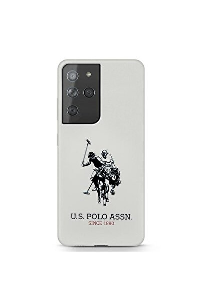U.S. Polo Assn. Husă din silicon cu logo pentru Samsung Galaxy S21 Ultra - Albă