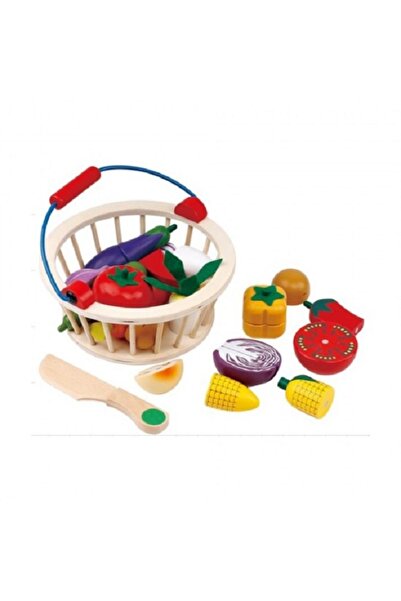 Noname Wooden vegetable cutting basket 14 items