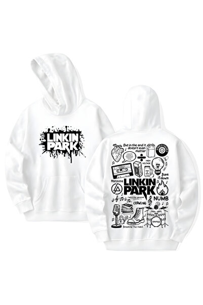 STİL-X Linkin Park Printed Cotton Long Sleeve Hooded Sweatshirt with 3 Yarns