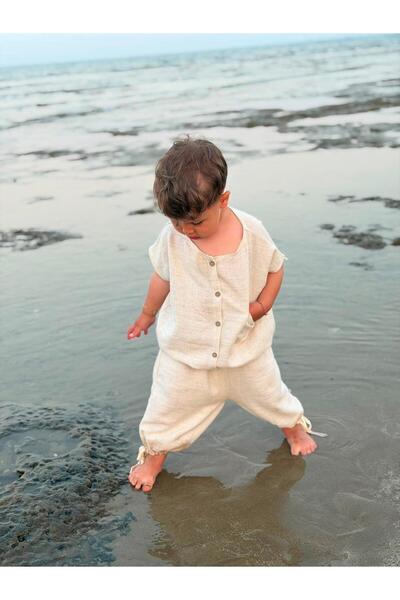 bohemiankids baby wear Linen Straw Rope Detail Set