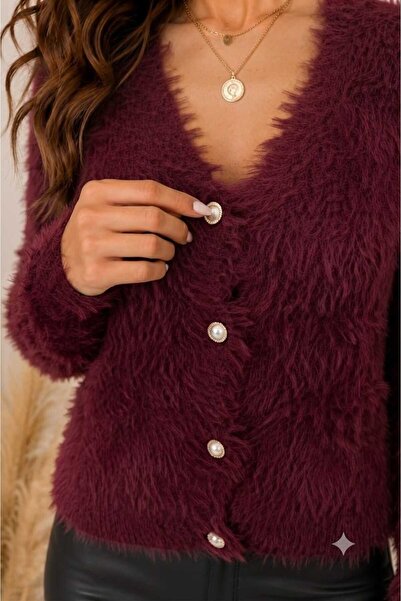 ASEZ BUTİK ZERAFETİN ADRESİ Women's V-Neck Soft Textured Knitwear Cardigan Go...