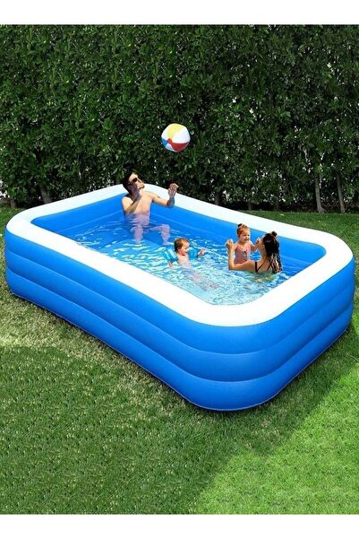 squar eofjoy حوض سباحة عائلي قابل للنفخ كبير الحجم 300×170×52 سم، مصنوع من ال...