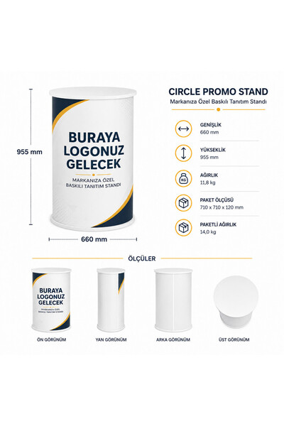 reklam etkisi Tanıtım Standı Daire Alüminyum Ayaklı Panel 123,8x89,2 cm - Fuar/Etkinlik Standı