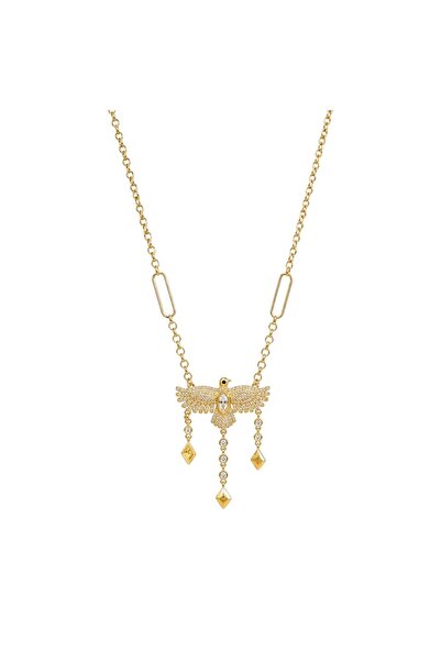 neslyaccessories قلادة النسر الفاخرة الذهبية (55+5)