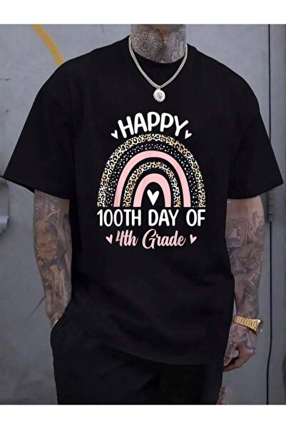 NOURAM 100% Cotton 100th Day Of 4th Grade School Rainbow 100 Days Smarter Wom...