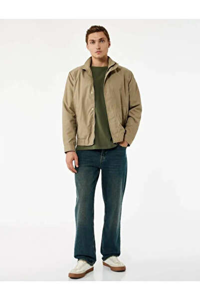 Koton Regular Waist Cotton Vintage Straight Fit Jean Trousers