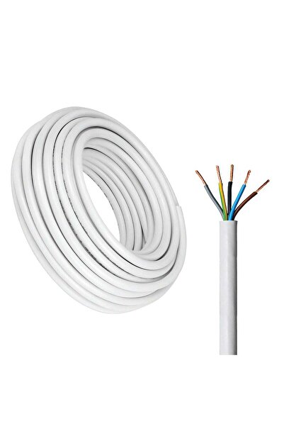 Duravel 5-Core Electrical Cable Wire, White PVC Insulated, Flexible Cable for...