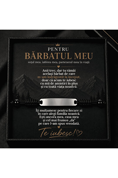 Belora Brățară personalizată pentru bărbați - mesaj „Da” din oțel inoxidabil