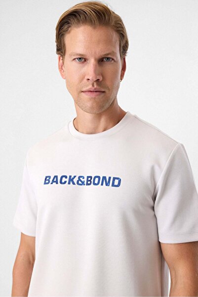 Back And Bond Beyaz Erkek Bisiklet Yaka T-Shirt BTS1008500000