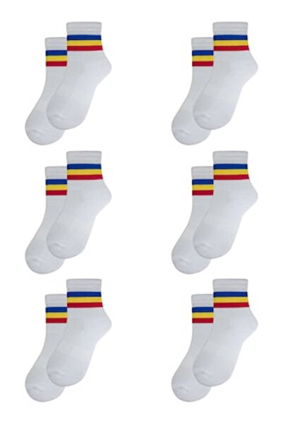 Overall Set de 6 perechi de șosete sport medii, pufoase, pentru bărbați, Tric...