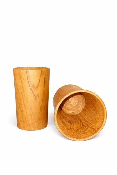 Kanyaka Handcrafted Teak Wood Tumbler- Set of 2