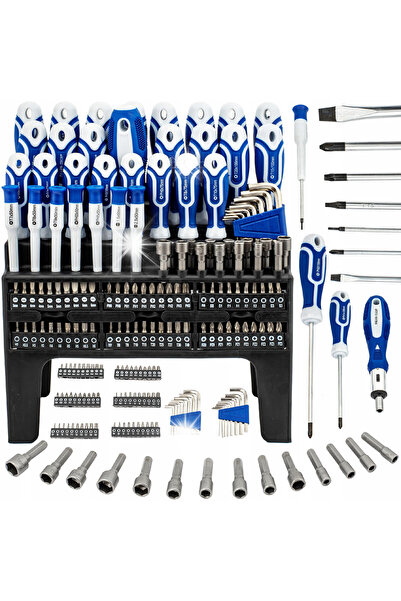 Falon Tech Set de 122 de piese: Biți de șurubelniță, Chei tubulare, Biți magn...