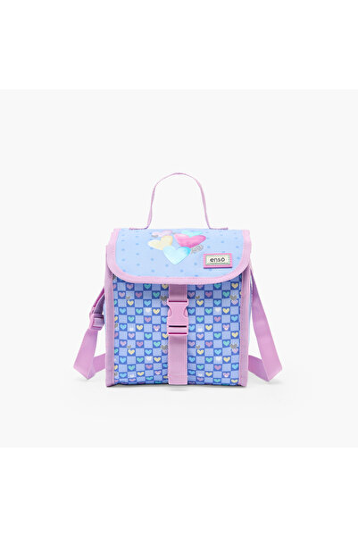 Enso Heart Print Lunch Bag for Girls 8-13 Years with Insulation