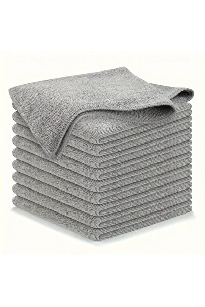 choice2 10pcs Light Gray Cleaning Cloth Set, with Highly Absorbent, Soft and ...