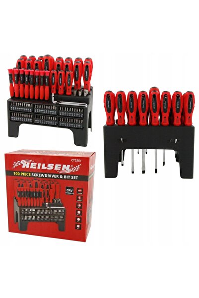 neilsen Set șurubelnițe de precizie 100 piese Imbus Torx + Suport