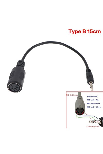Choice1 كابل محول صوتي A2 نوع B بطول 15 سم [NT] من MIDI Din 5 إلى 3.5 مم TRS ...