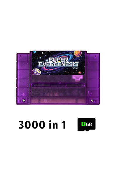 Choice3 بطاقة ألعاب SFC من نوع Purple Super EVERGENESIS 3000 في 1 مع نظام الت...