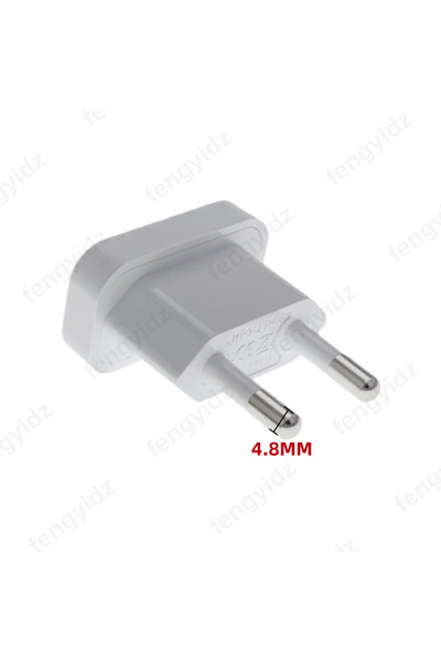 Choice3 4.8Pin White New CN US To EU Euro Europe Plug Adapter 2 Round Socket ...