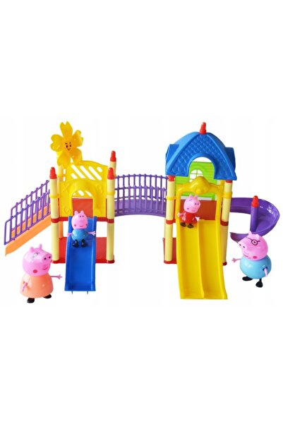 Toys Loc de joacă Parc de distracții Tobogan + 4 figurine Pepa, Georg, Mama, ...