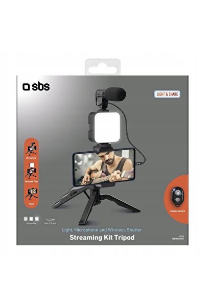 SBSAATGUMUSAKSESUAR Trepied wireless Sbs cu lumină LED și microfon