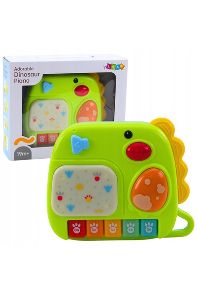 LeanToys Dinozaur interactiv cu pian pentru copii 19m+