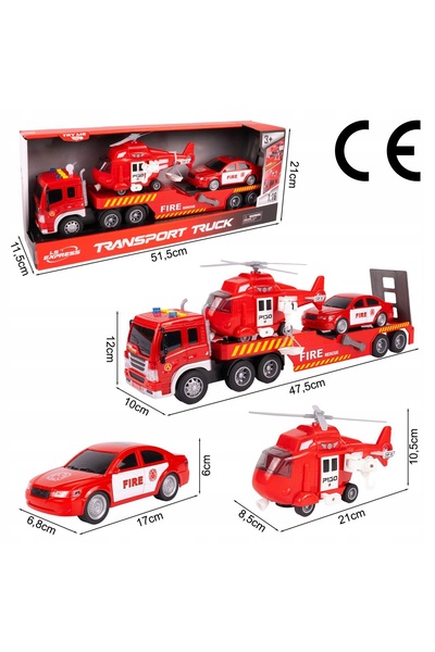 Stator Camion TIR cu remorcă, set de lumină și sunete pentru elicopter de pom...
