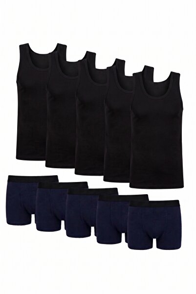 NACAR STORE Men's 10-Piece Pack 5 Undershirts 5 Boxers Flexible Fabric Advant...