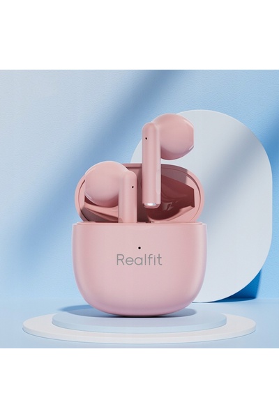 NO BRAND Căști wireless premium intraauriculare Realfit F1 Bluetooth Roz