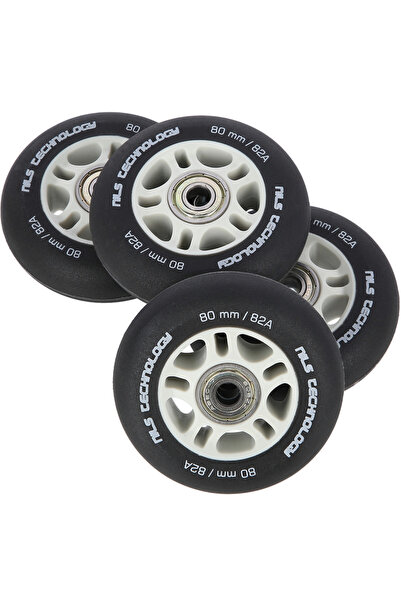 NO BRAND Set de roți de cauciuc pentru role, 80 mm, 8 bucăți + Rulmenți Abec-...