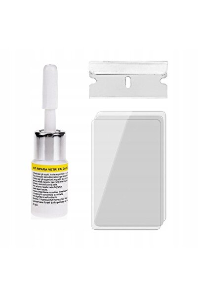 NO BRAND Kit de reparații parbriz, reparație sticlă auto, adeziv UV cu lampă UV